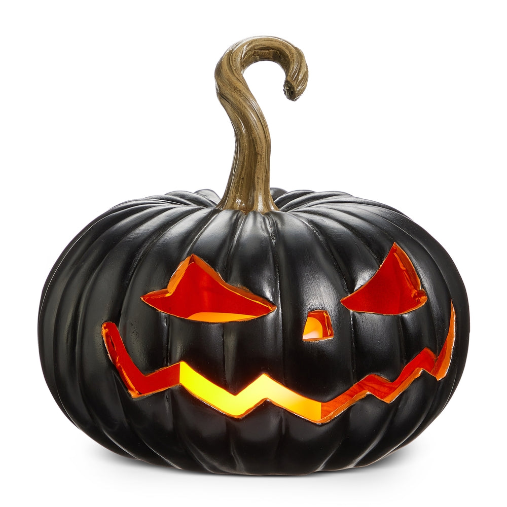 Halloween Carnival - 9" Lighted Black Jack O Lantern