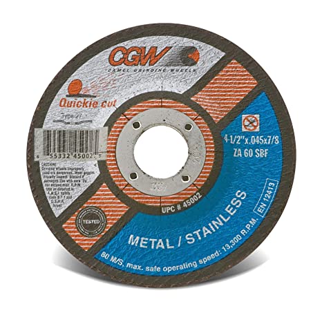 CGW ABRASIVES 4-1/2" X .045 X 7/8" Cutoff Wheel 45002 (25 Pack)