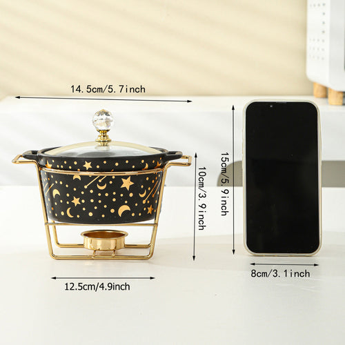 Ceramic Star Moon Plate Set Versatile for Dining Gifting