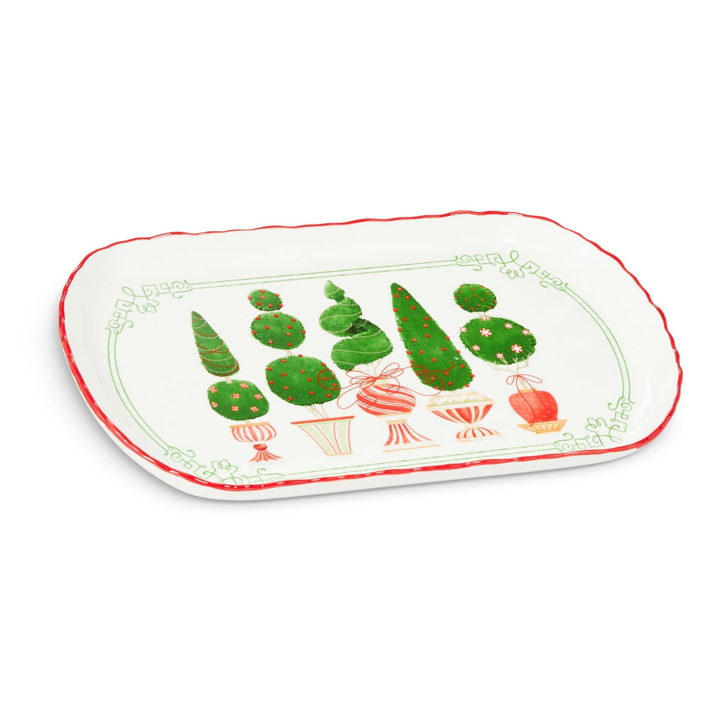 16" Candy Cane Lane Topiary Plate