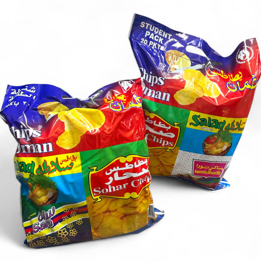 Sohar Chips, Oman Chips, Salata Chips Variety - 20 Bags of Flavorful Snack Mix