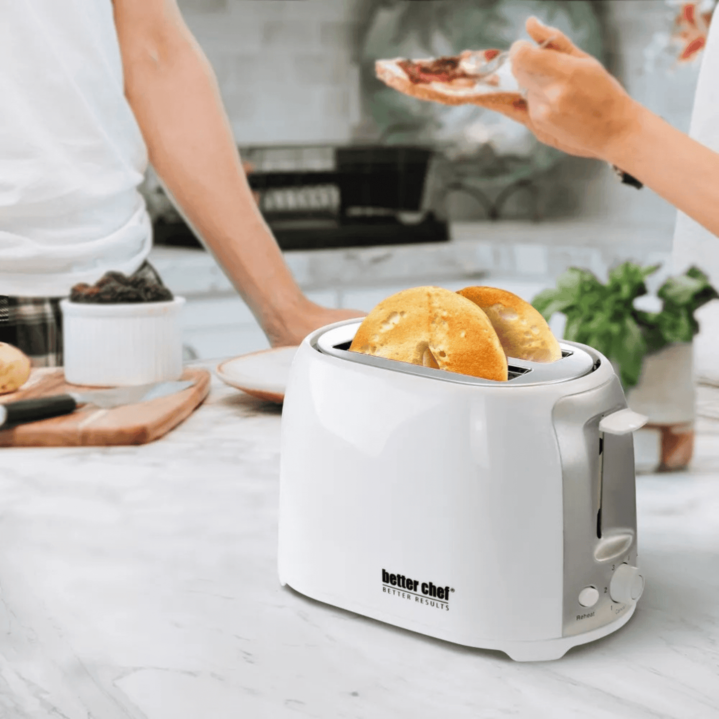Better Chef Deluxe Cool Touch Wide-Slot 2-Slice Toaster with Stainless