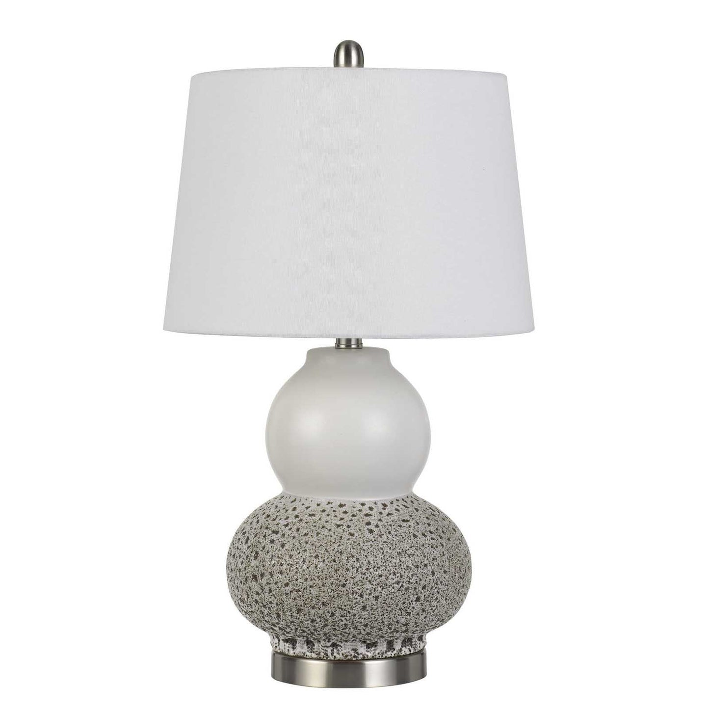 Set Of Two 24" Silver Metal Two Light Desk Table Lamps With White | Lighting | Kitchen + Metal