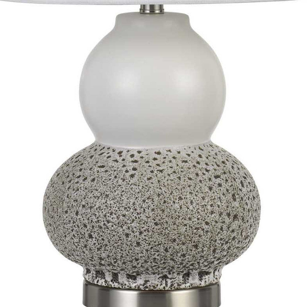 Set Of Two 24" Silver Metal Two Light Desk Table Lamps With White | Lighting | Kitchen + Metal
