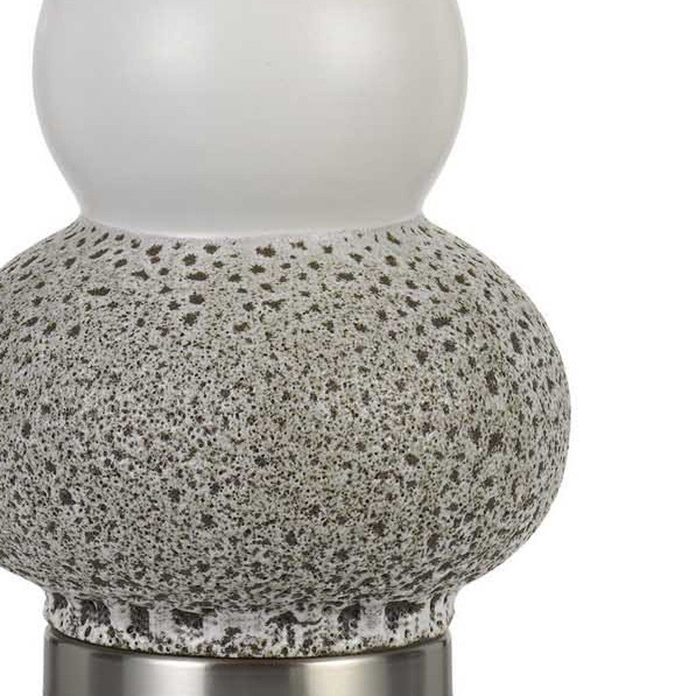 Set Of Two 24" Silver Metal Two Light Desk Table Lamps With White | Lighting | Kitchen + Metal