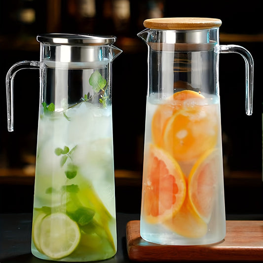 1pc, Water Pitcher With Lid, 37.1oz/54.1oz Heavy Duty Drink Picher,