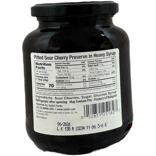 Sadaf Pitted Cherry Jam - Premium Sour Cherry Preserve for Delicious Spreads and Desserts