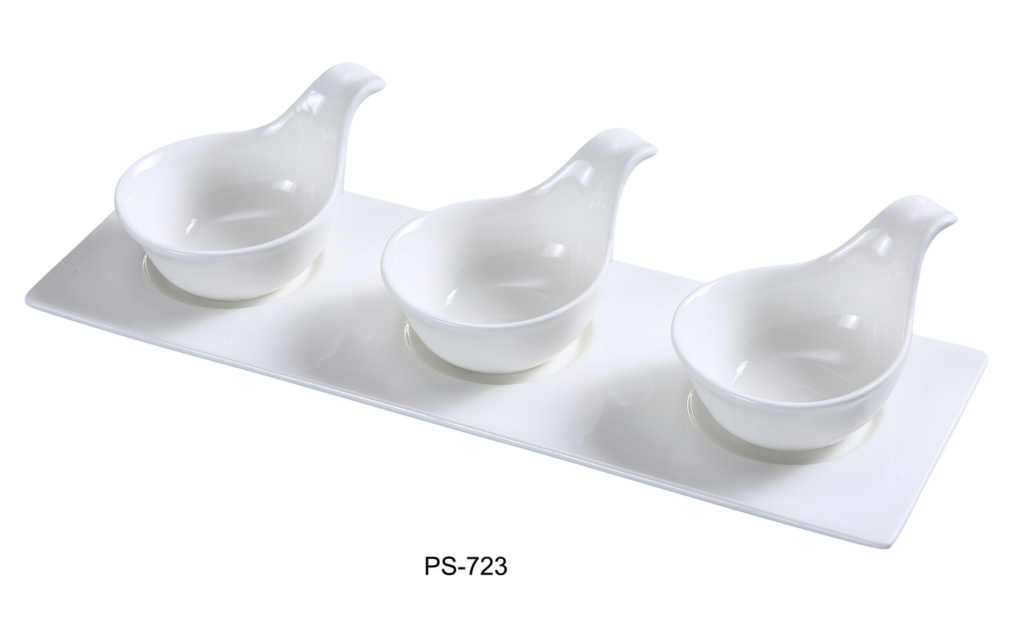 Yanco PS-723 Three 3-1/4" Spoon with 13-1/2" X 4-1/2" Tray Set