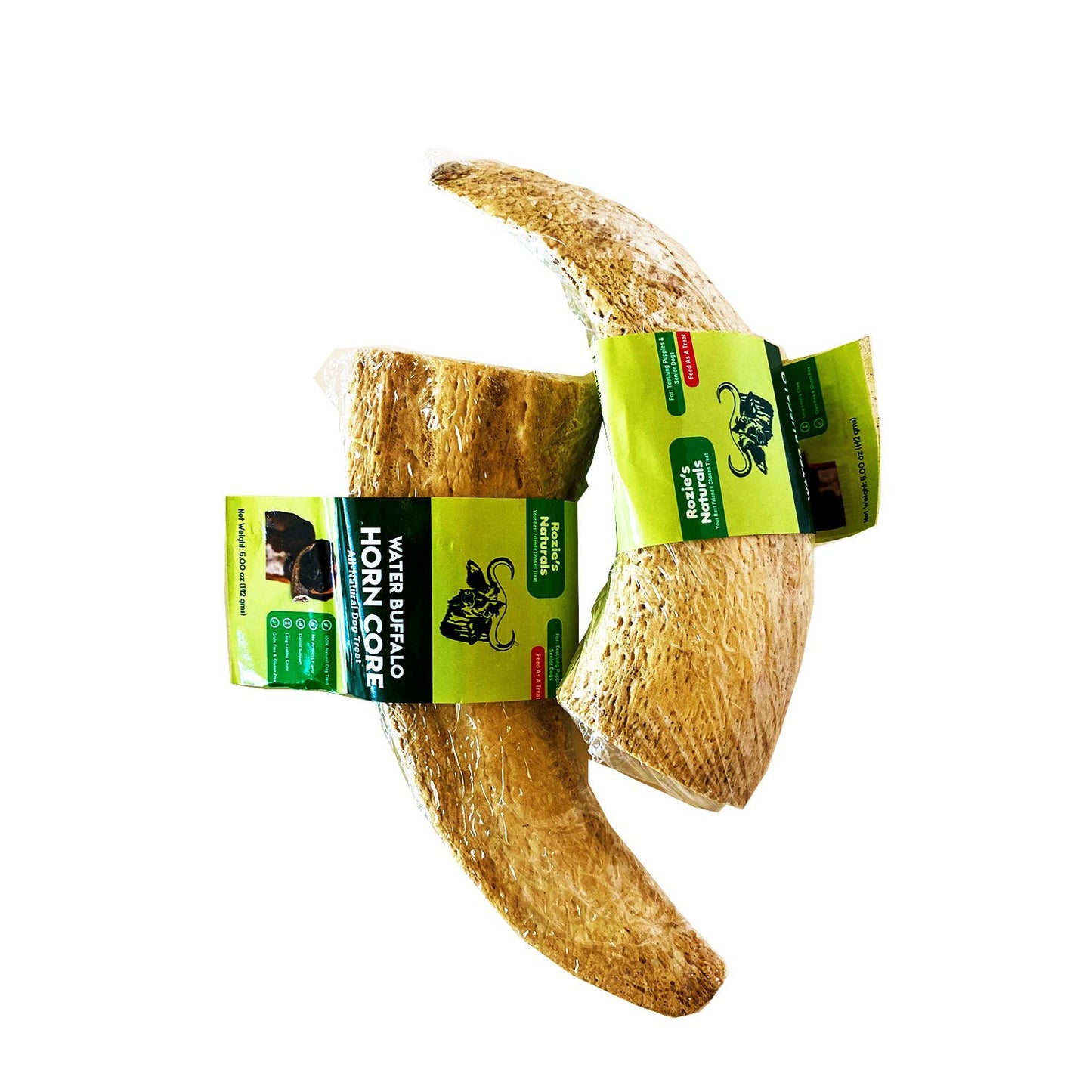 Water Buffalo Horn Core Dog Chews-2 Count-10 oz | Family Pet | Kitchen + Metal