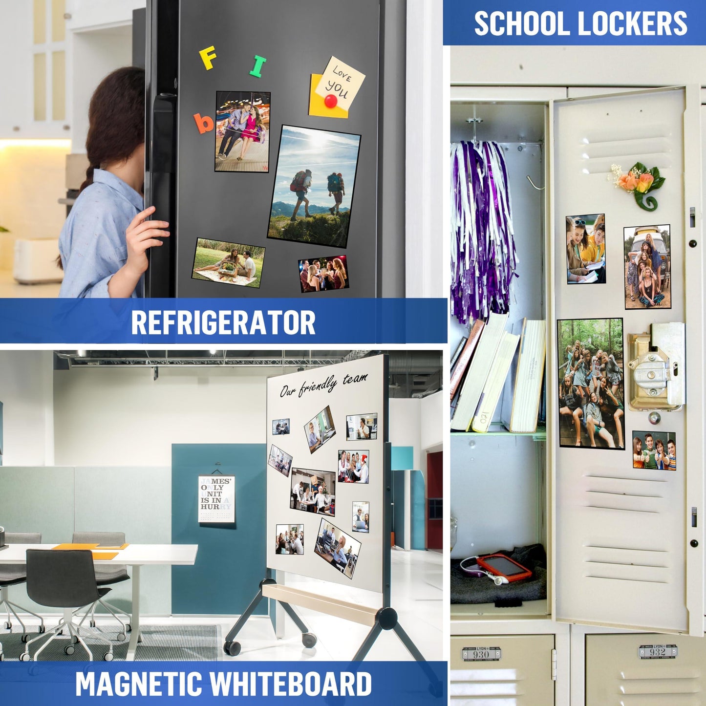 15 Pack 2.5 x 3.5 Magnetic Picture Frames for Refrigetator Wallet