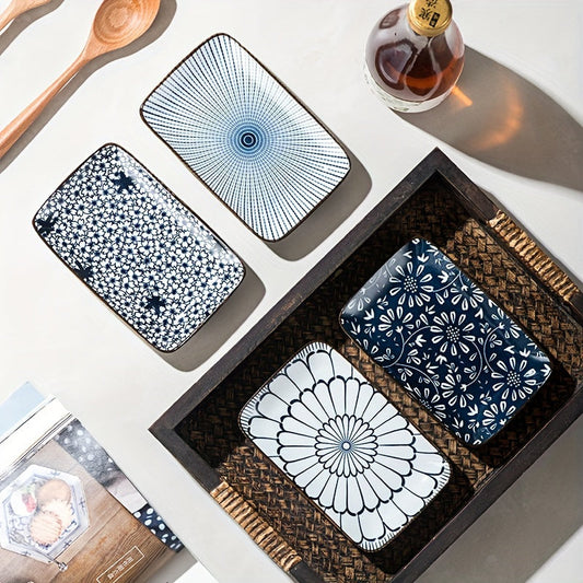 Boho Chic Ceramic Plate Set Perfect for Sushi Desserts