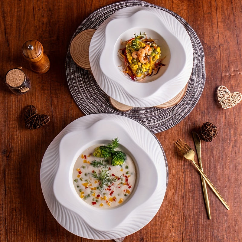 Chic Ceramic Serving Plates for Gourmet Desserts 25cm Diameter