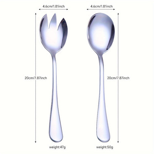 Elegant Gold Plated Stainless Steel Salad Fork Spoon Set