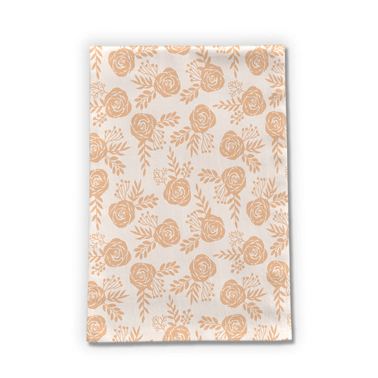 Light Orange Floral Tea Towel