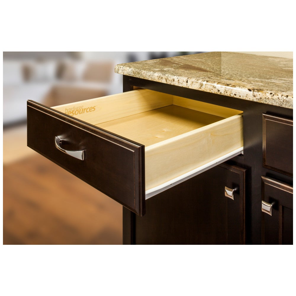 Std Duty 3/4 Ext. Cream White Epoxy Self-closing Side Mount Drawer Slide, Retail Pack