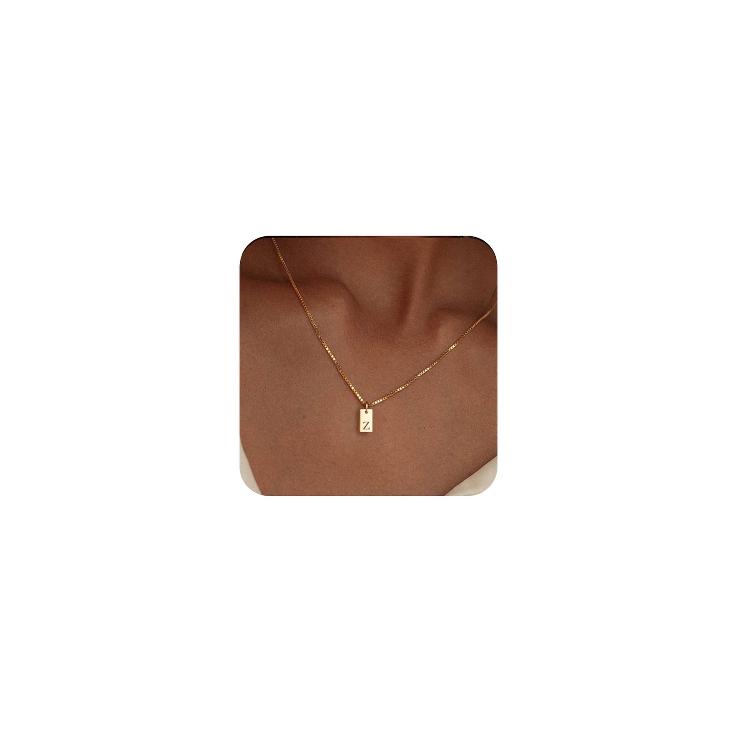 14K Gold Plated Initial Letter Necklace - Personalized Dainty Name Pendant
