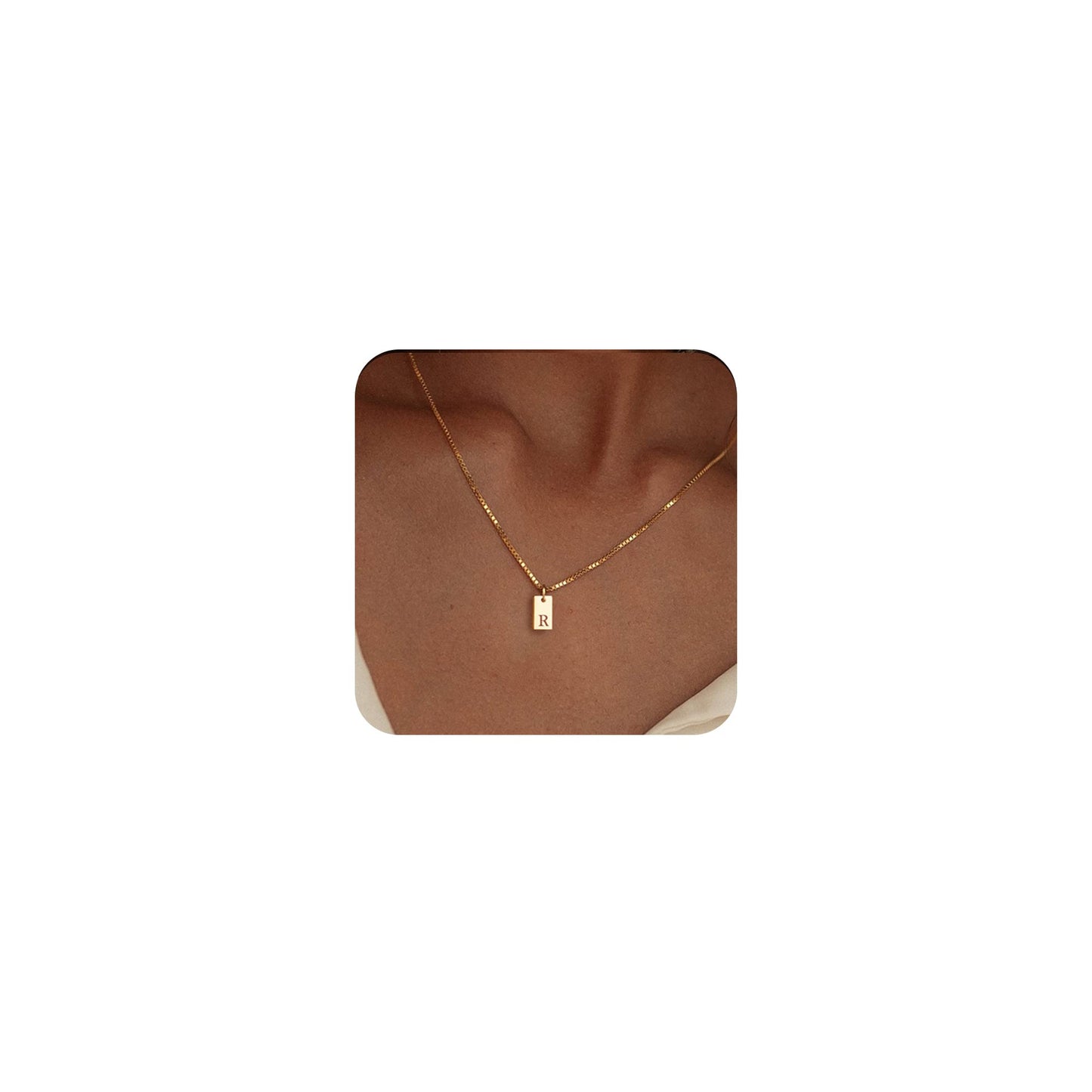 14K Gold Plated Initial Letter Necklace - Personalized Dainty Name Pendant