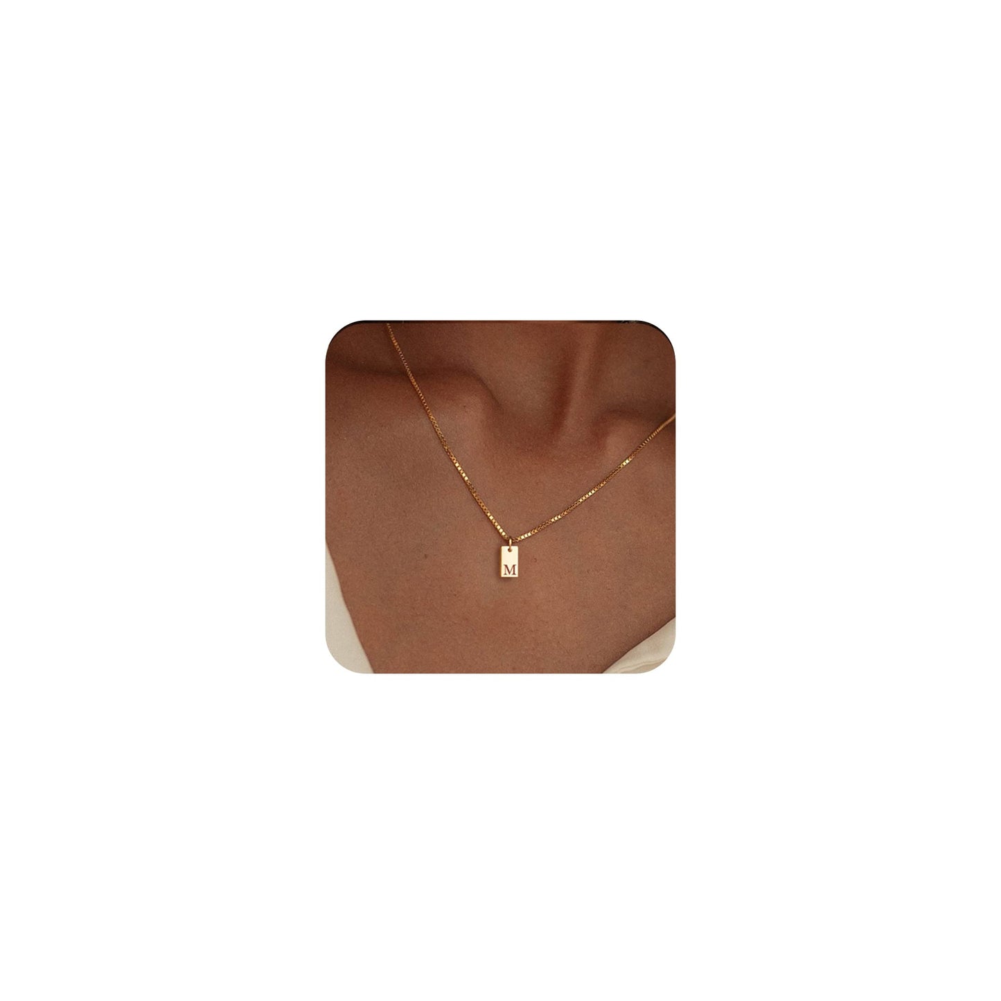 14K Gold Plated Initial Letter Necklace - Personalized Dainty Name Pendant