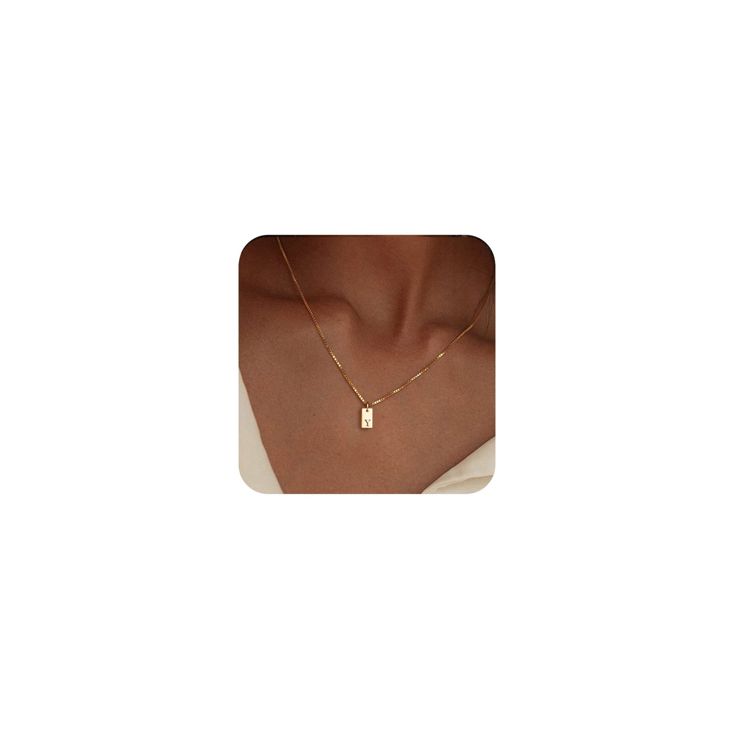 14K Gold Plated Initial Letter Necklace - Personalized Dainty Name Pendant