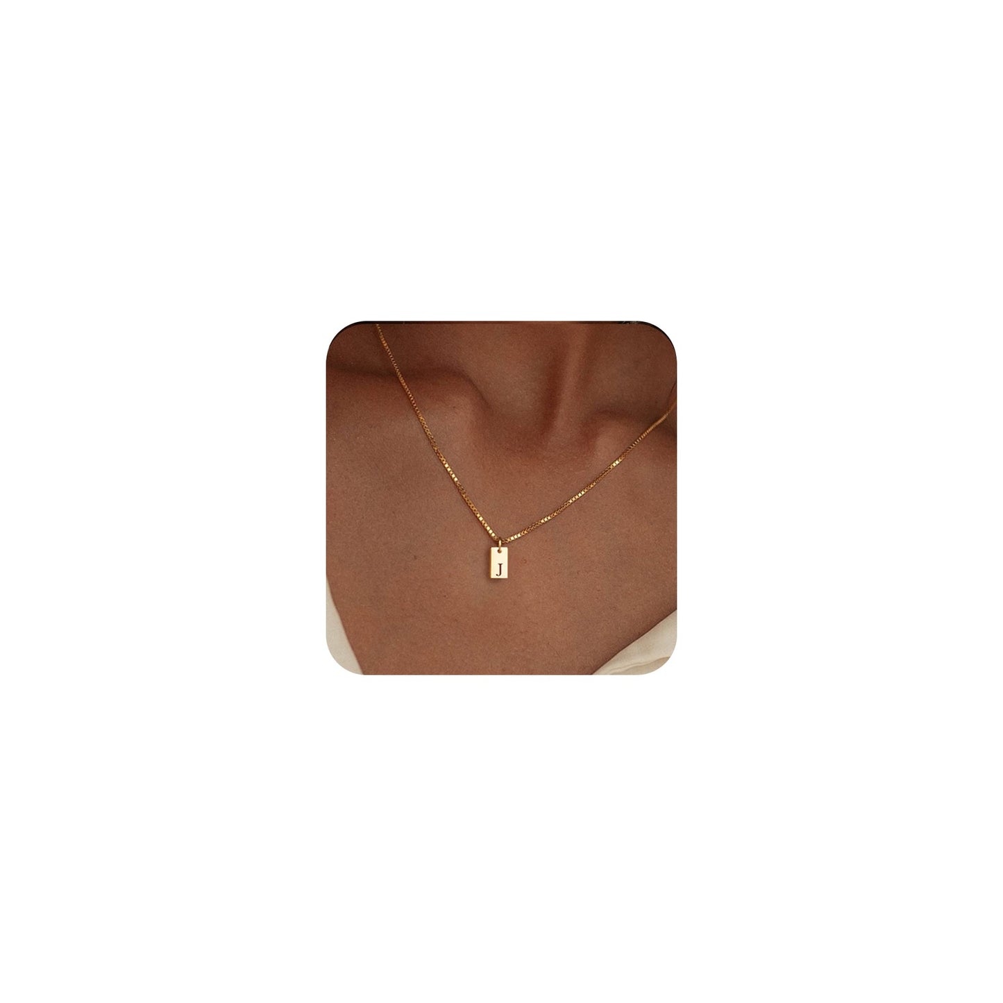 14K Gold Plated Initial Letter Necklace - Personalized Dainty Name Pendant