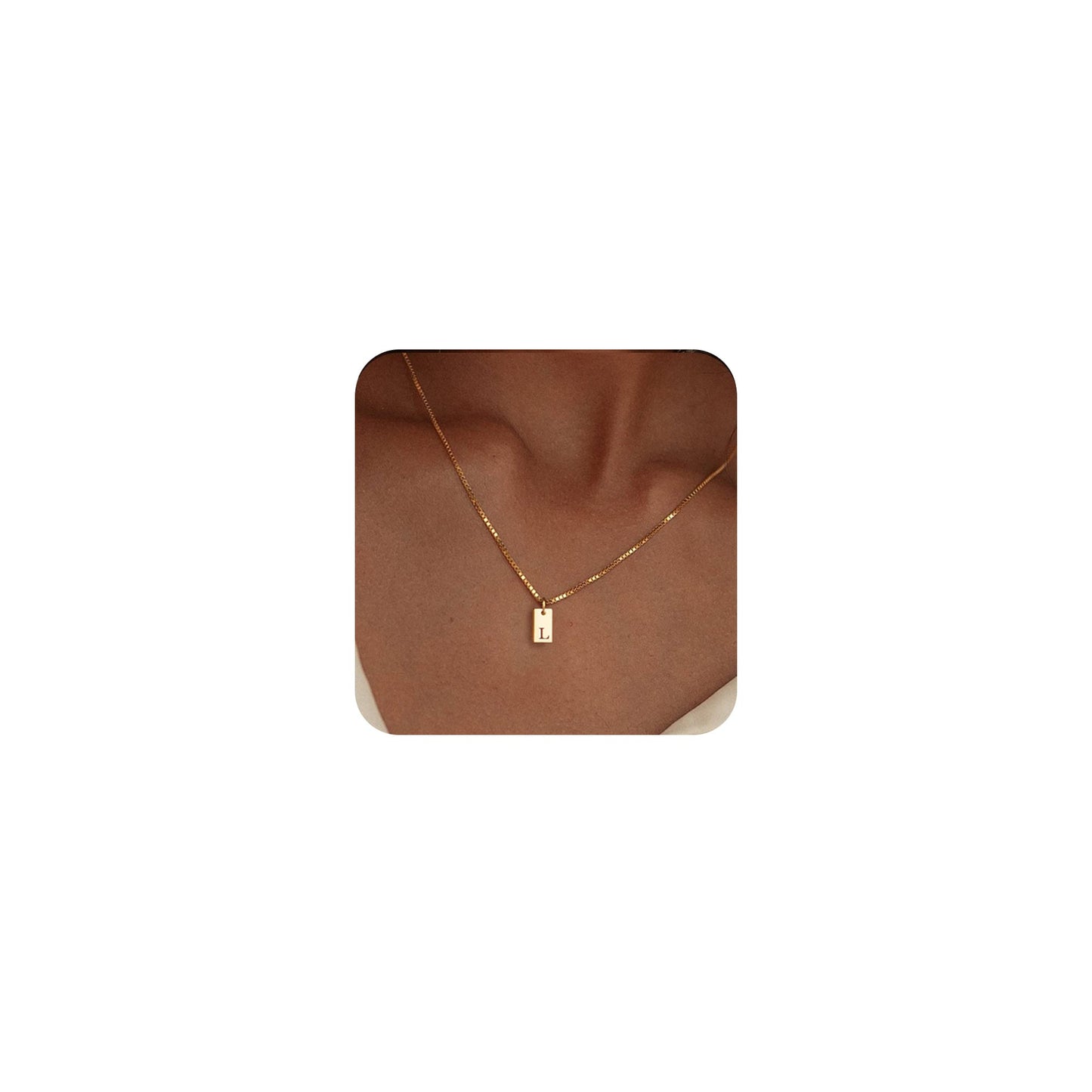 14K Gold Plated Initial Letter Necklace - Personalized Dainty Name Pendant