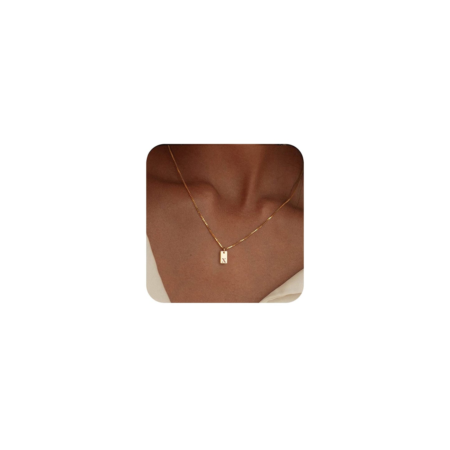 14K Gold Plated Initial Letter Necklace - Personalized Dainty Name Pendant