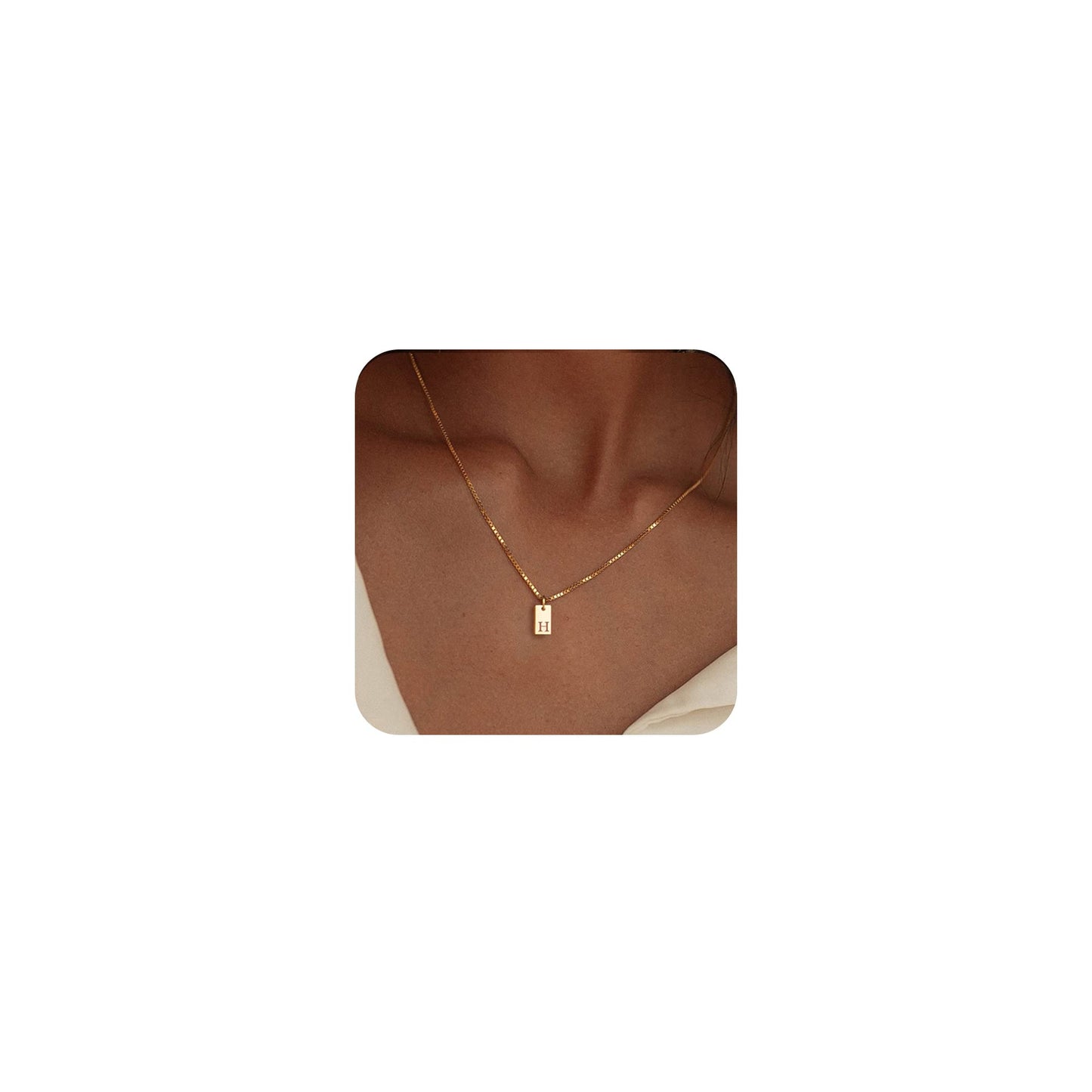 14K Gold Plated Initial Letter Necklace - Personalized Dainty Name Pendant