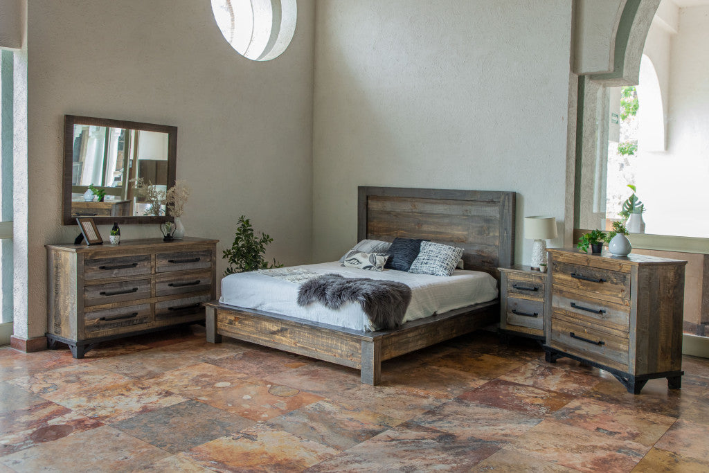 37" Gray Solid Wood Three Drawer Chest