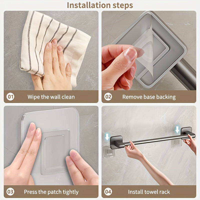 MRSINE Durable Adhesive Towel Bar SpaceSaving Wall Mount