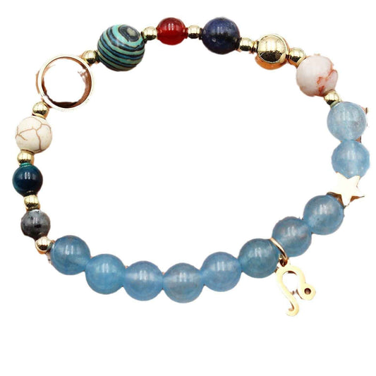 Twelve Constellations Bracelets - Natural Stone Beaded Bracelets with Eight Planet Designs