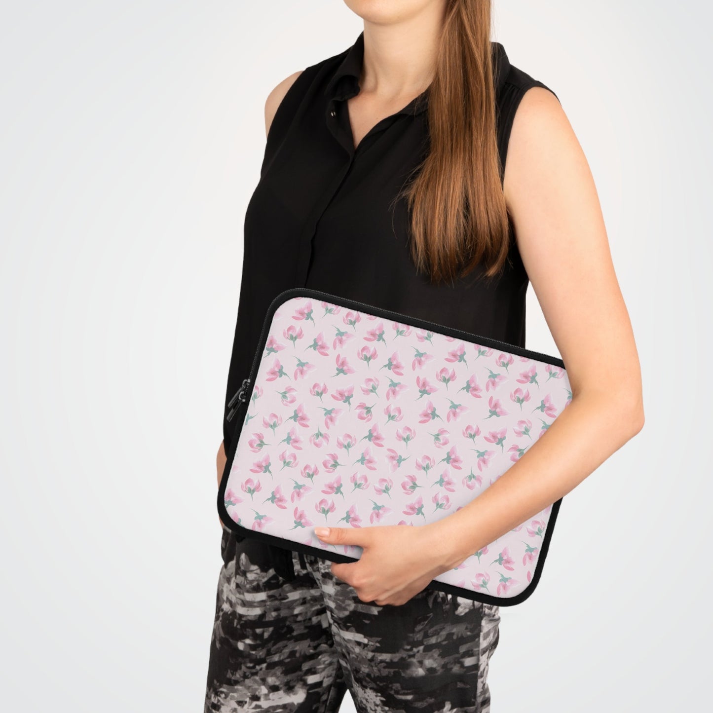 Customizable: Floral Laptop Sleeve - Cute Tech Accessory, Perfect for Gifts, Back to School, College Work, Home Office