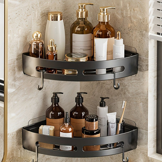 Compact WallMounted Corner Shelves Durable Bathroom Organizer