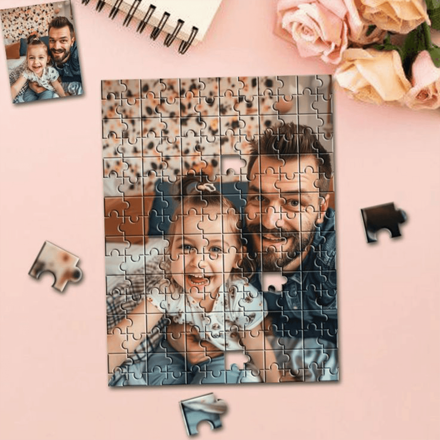 Custom Photo Puzzle Set - Personalized Family Gift For Couples, Friends, Valentine, Anniversary, Husband Wife, Her/Him, Grandma/Grandpa, Grandparent