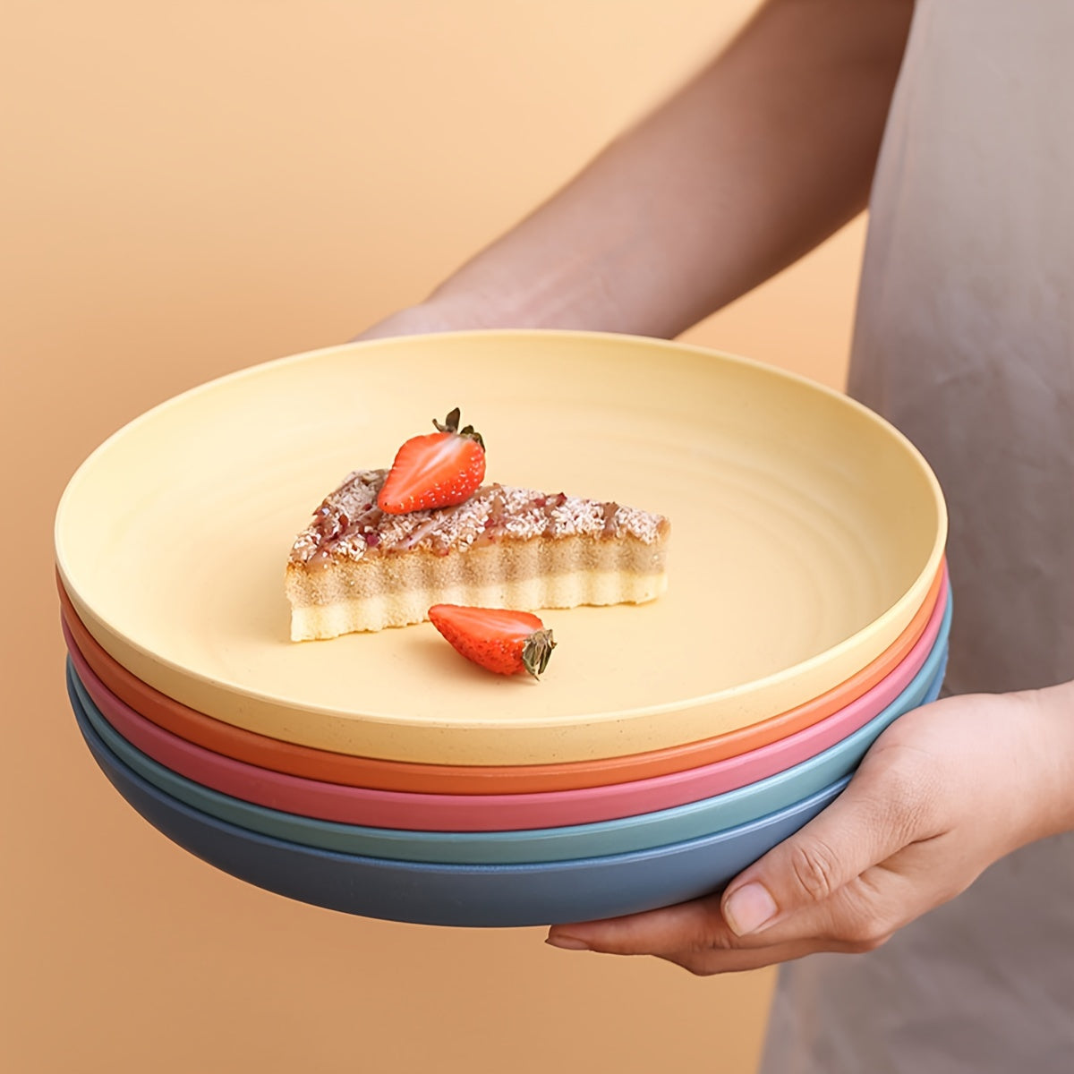 Colorful 9Inch Deep Plates Set of 2 Durable PP