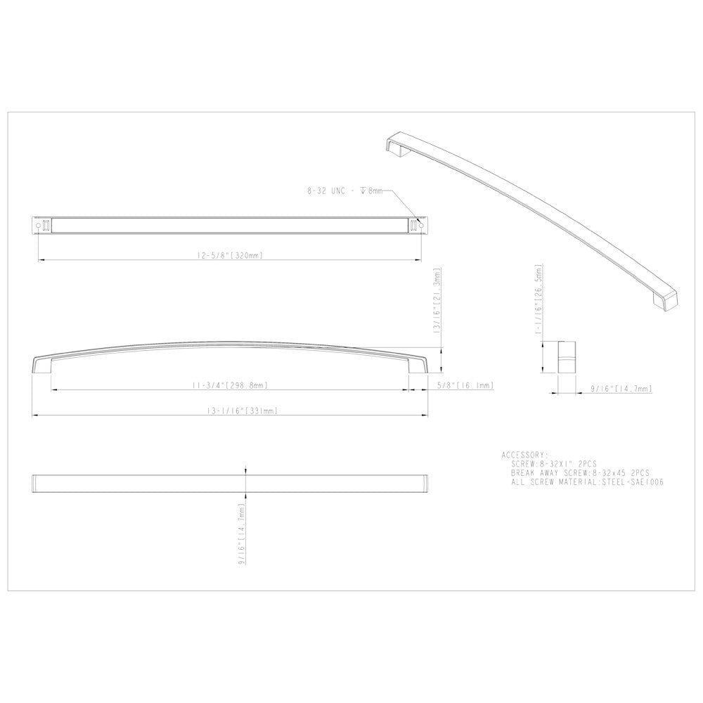 96 mm Center-to-Center Satin Nickel Merrick Cabinet Pull