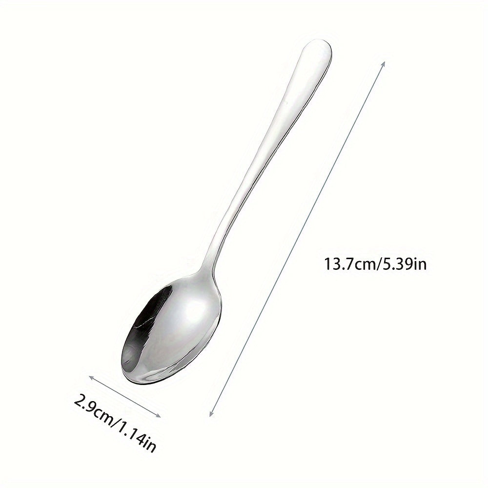 12Piece Polished Steel Dessert Spoons with Black Accents