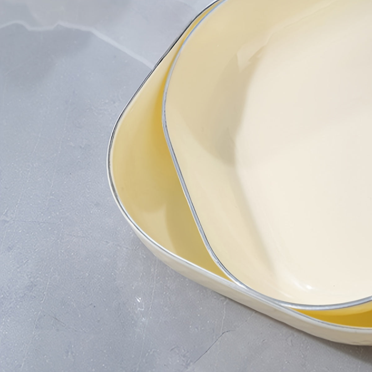 Elegant SilverRimmed Square Plates Set of 4/6 for Entertaining