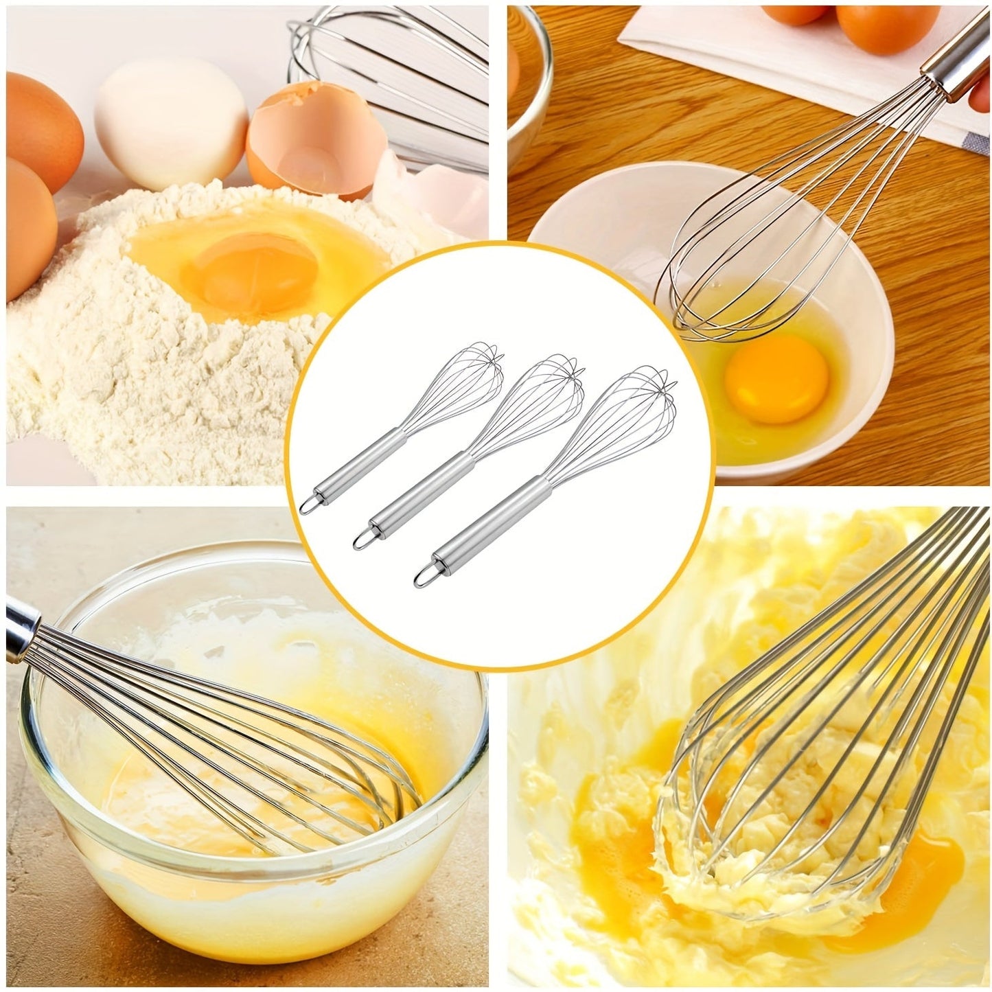 Stainless Steel Whisk Essential Egg Beater Mixer Tool