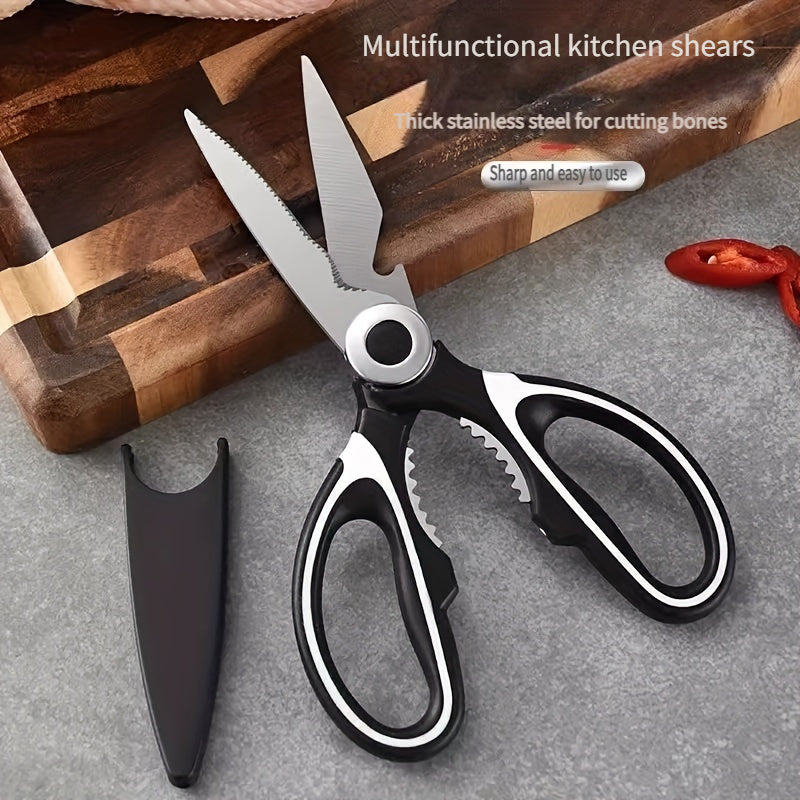 Multifunctional Stainless Steel Kitchen Scissors with Nut Bottle