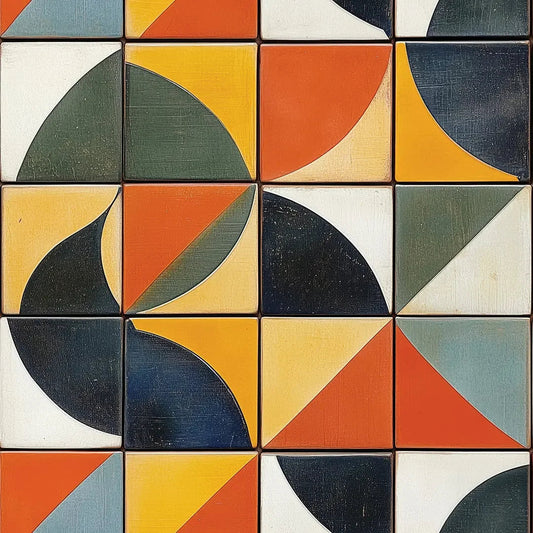 Terracotta Sunset Geometric Tiles