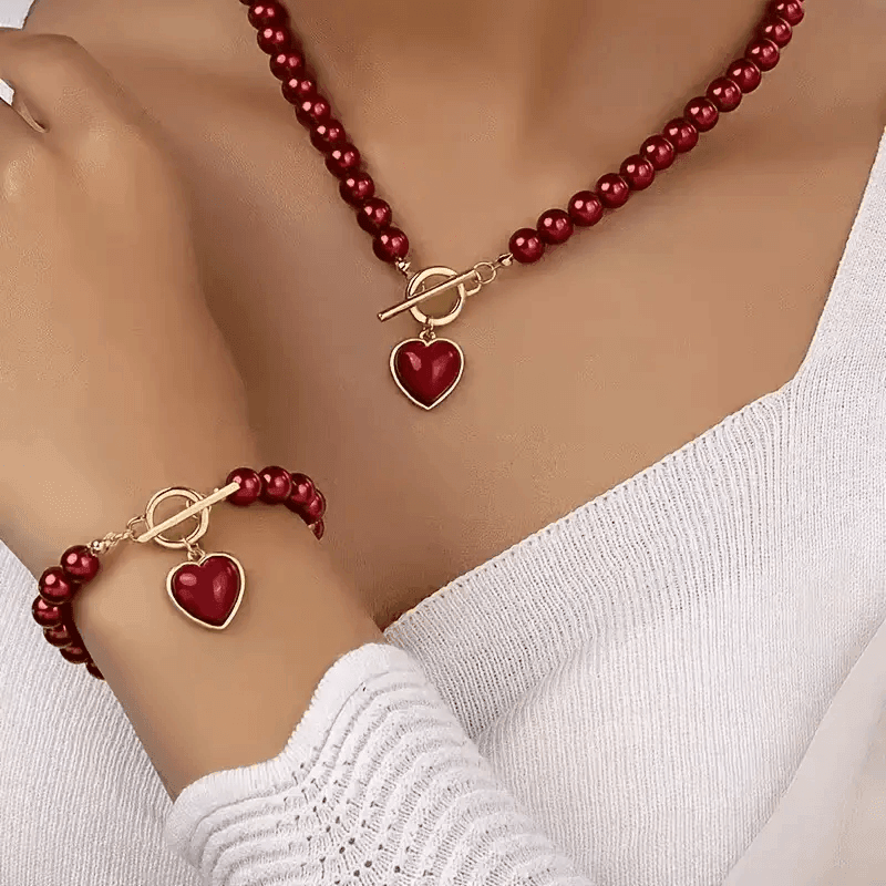 Elegant 2-Piece Pearl Jewelry Set – Necklace & Bracelet