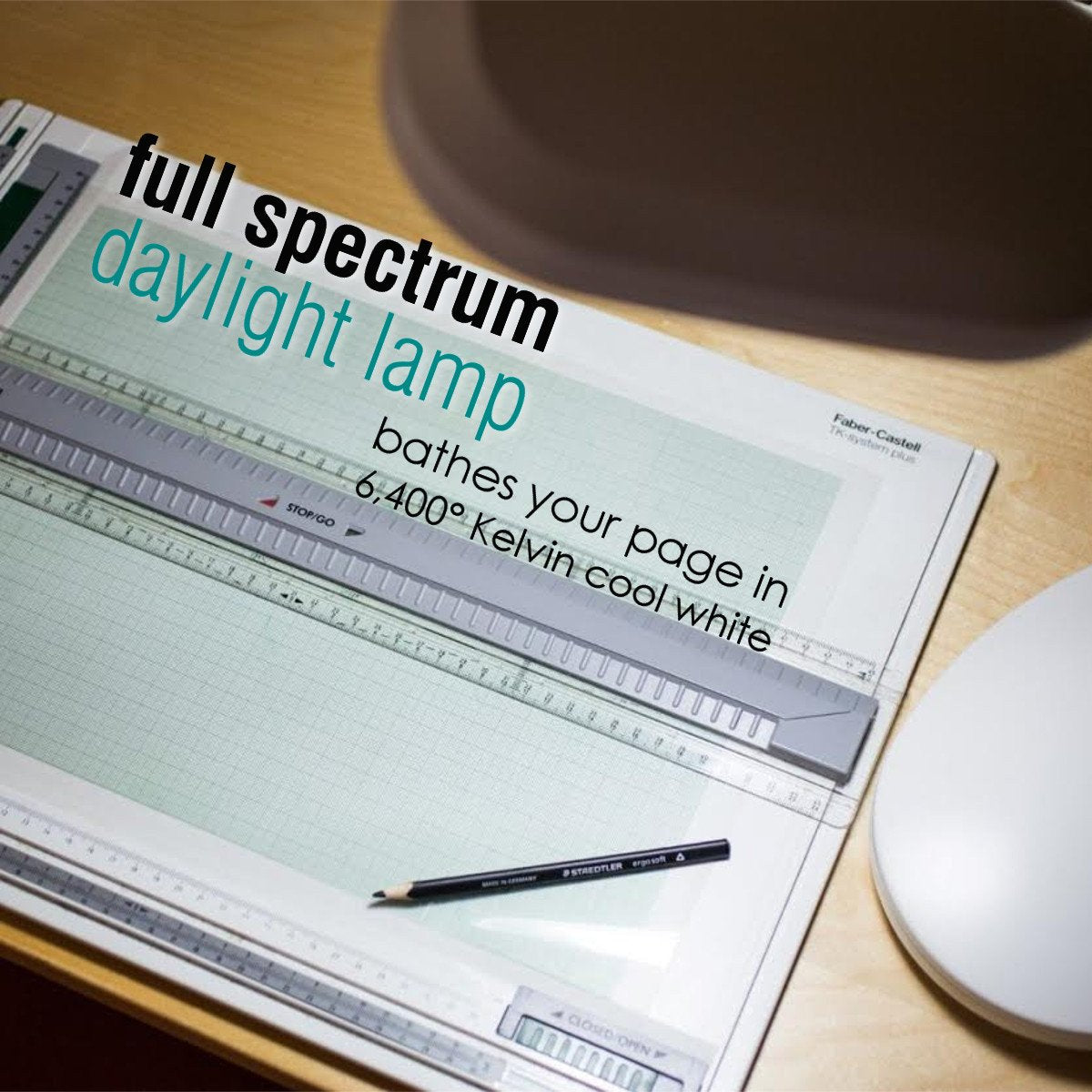 26"H LED Bright Reader Natural Daylight Full Spectrum Desk Lamp Grey | Lighting | Kitchen + Metal