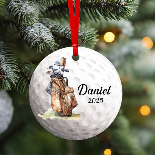 Golf Christmas Ornament - Personalized Custom 3D Inflated Effect Ceramic Ornament - Christmas Gift For Golf Lovers