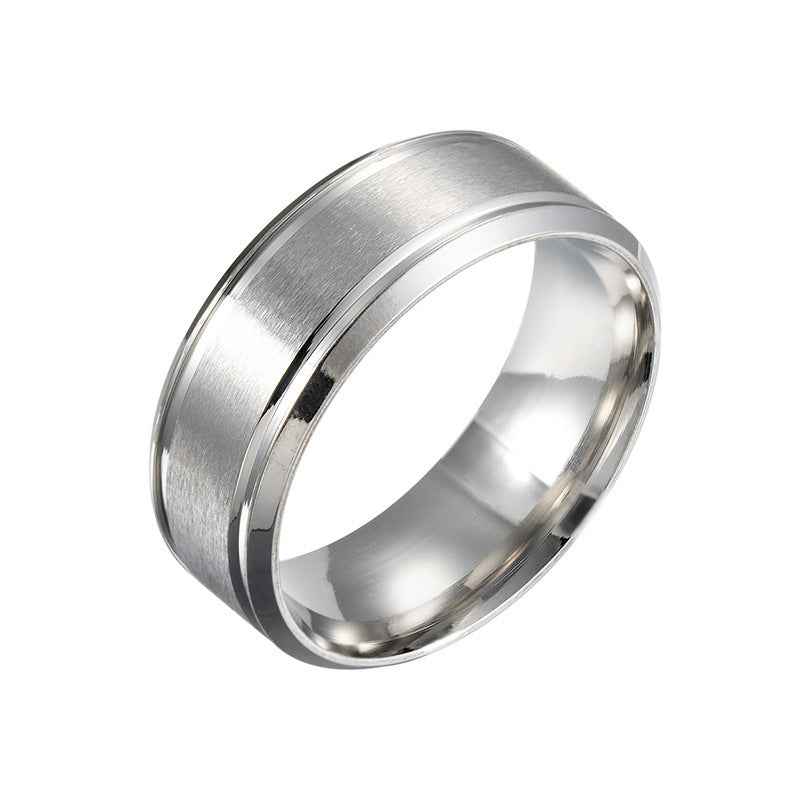 Unisex Stainless Steel Wedding Ring 8 mm – Black/Gold/Silver