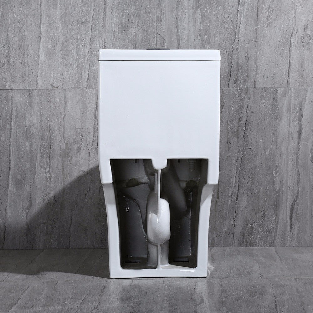 WOODBRIDGE One Piece Short Compact Bathroom Tiny Mini Commode Water Closet Dual Flush Concealed Trapway