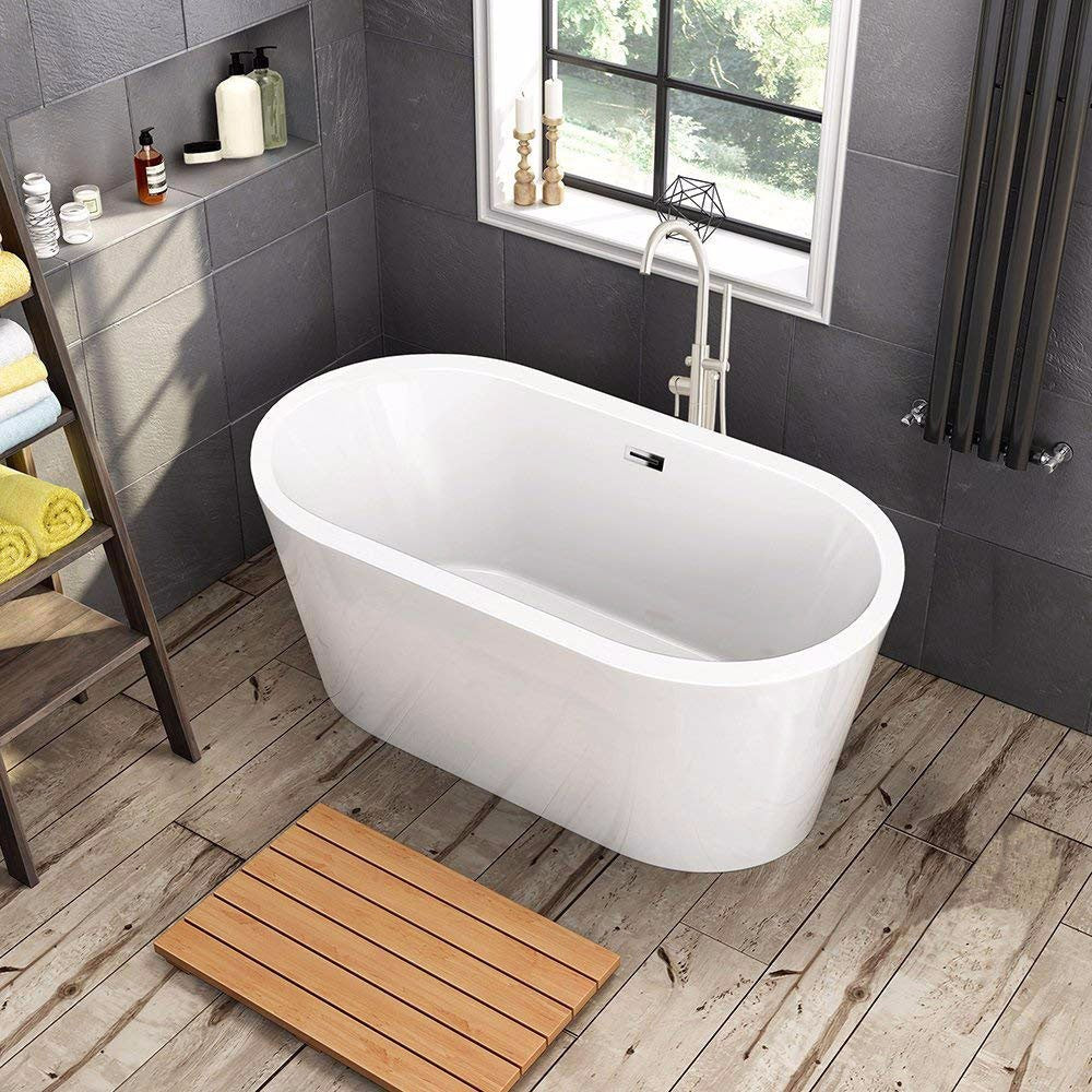 WOODBRIDGE 59" Acrylic Freestanding Bathtub Contemporary Soaking Tub