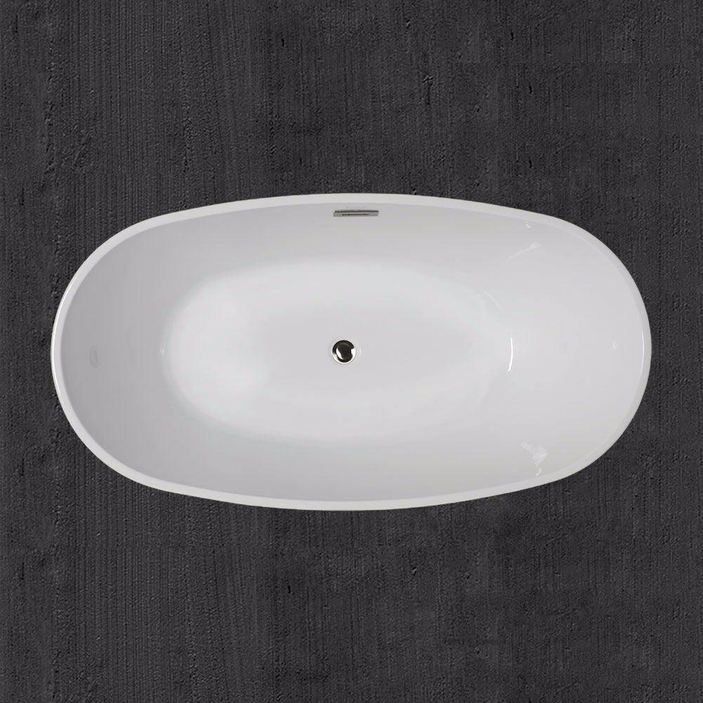 WOODBRIDGE 59" Acrylic Freestanding Bathtub Contemporary Soaking Tub