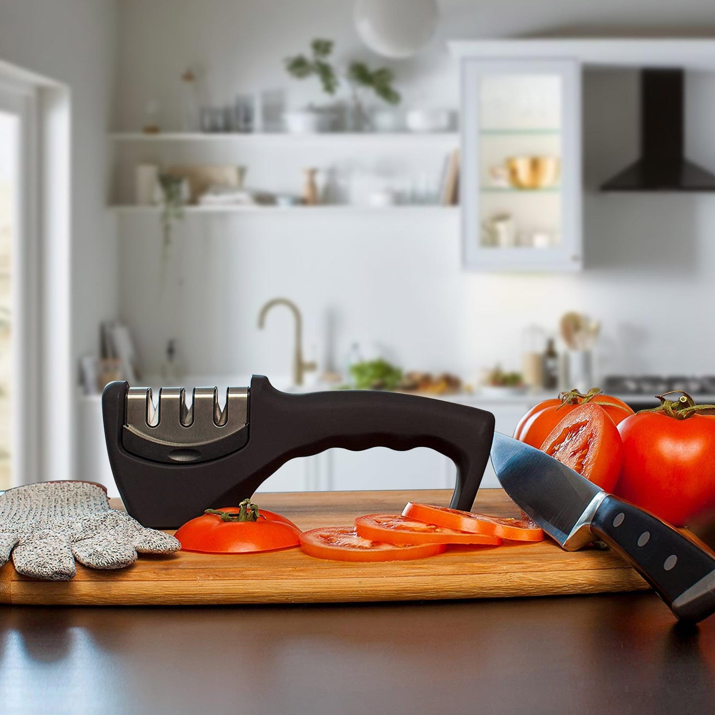 Knife Sharpener Professional Kitchen Blade Sharpening Tool Handheld | Chef Knives | Kitchen + Metal