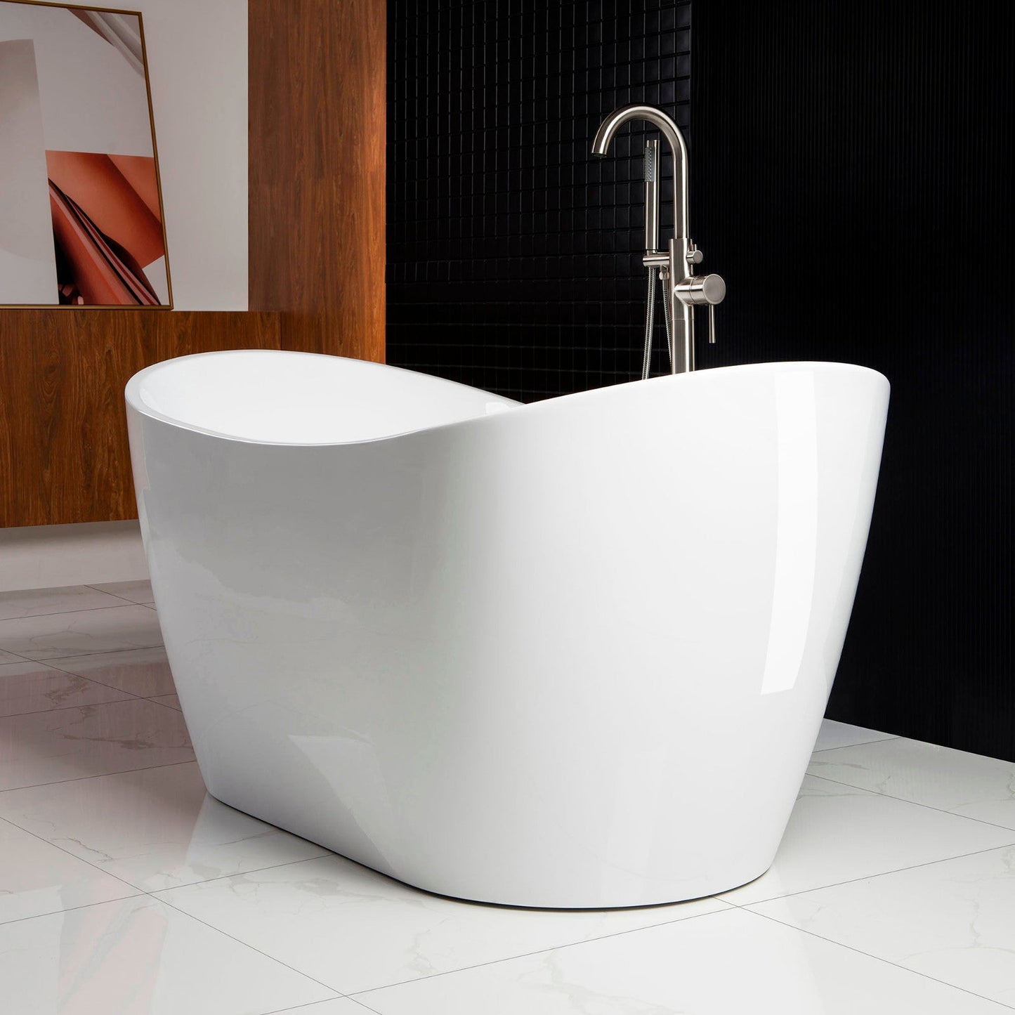 WOODBRIDGE 59" Acrylic Freestanding Bathtub Contemporary Soaking Tub