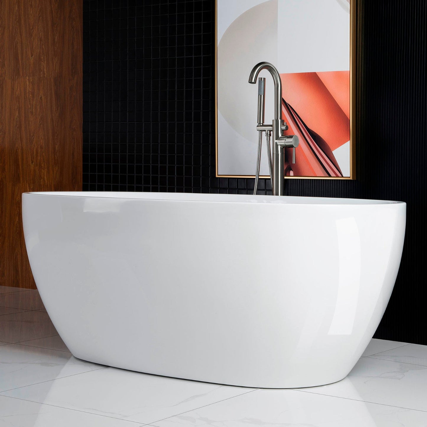 WOODBRIDGE 67" Acrylic Freestanding Bathtub Contemporary Soaking Tub
